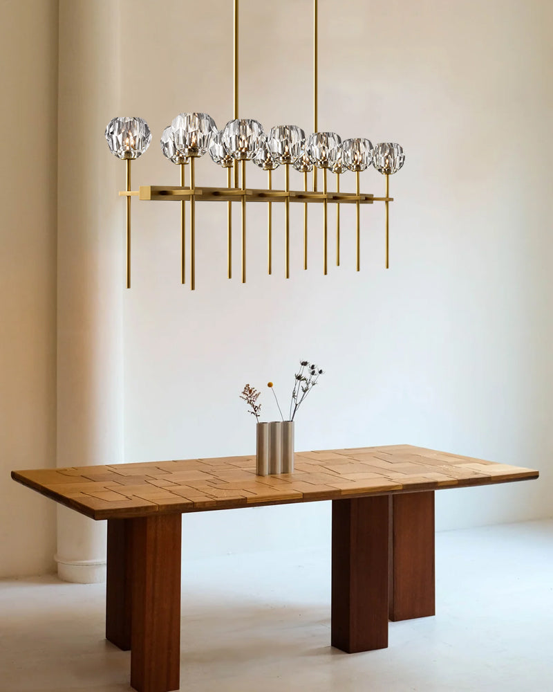 Modern Double Layer Crystal Pendant Lighting with Adjustable Cord for Dining room Modern Pendant lamp