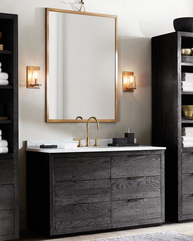 4-light Pauillac Round Clear Glass Pendant Lighting Lacquered Brass/Black for Kitchen Island