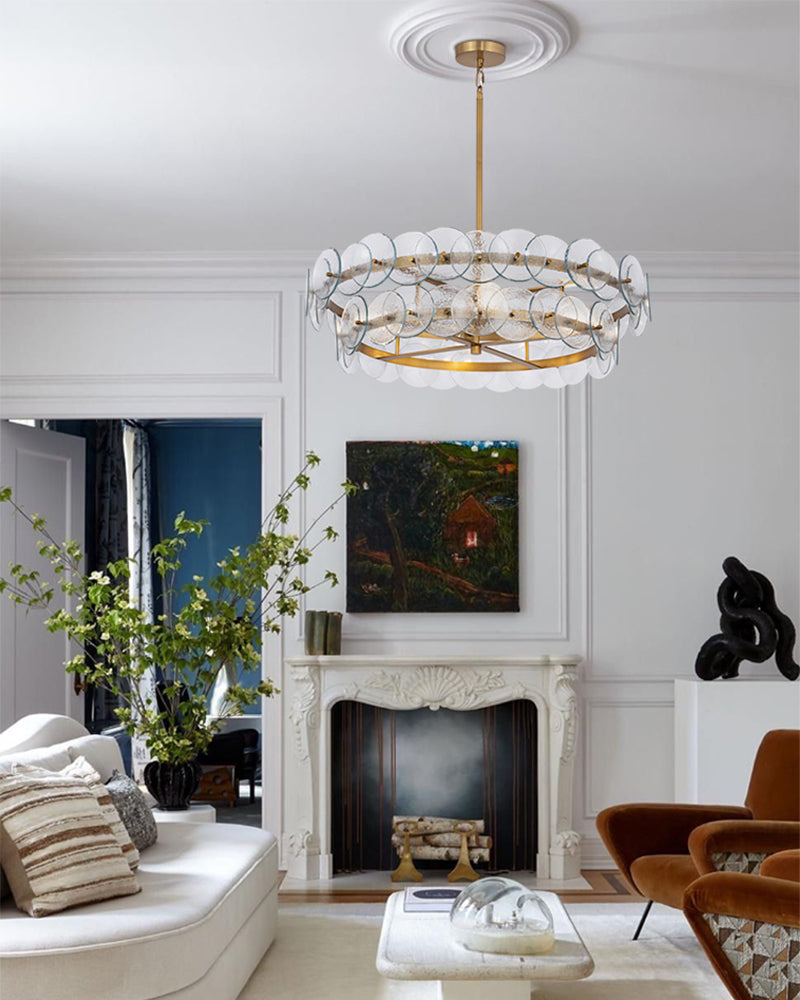 LightsStory Glass Multi-layer Round Chandelier - Art Decor