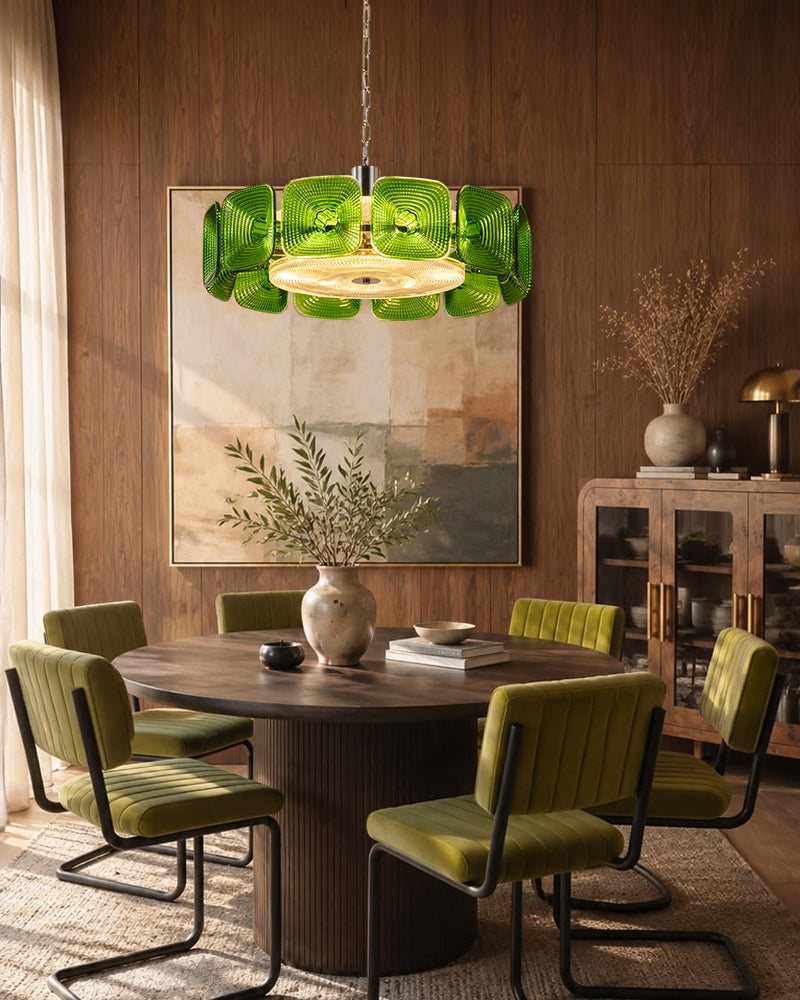 LightsStory Wave Glass Ring Statement Chandelier - Artisanal Glass