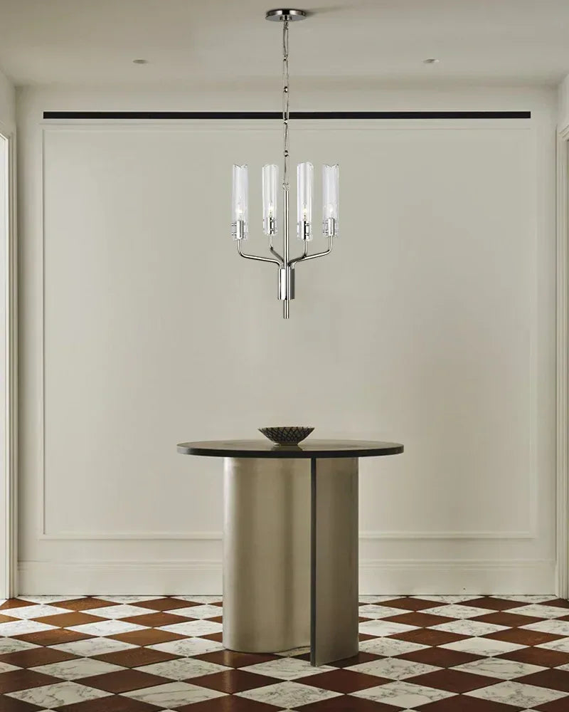 Rustic Forged Iron Casoria Two Tier Chandelier with Clear Glass Shade Use For Living Foyer American chandelier