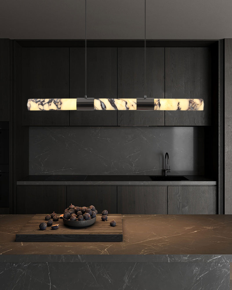 3/5/7-Light Chandelier in Soft Black/Brass with Marble Nature Shade for Living Spaces Luxury Modern Chandelier