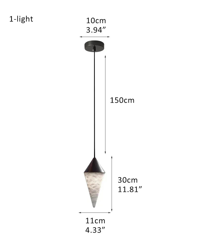 American Coastal Conical Cluster Alabaster Dome Ceiling Brass&Black Pendant Light 1-light-D11*H30CM D4.33"*H11.81" Modern Pendant lamp