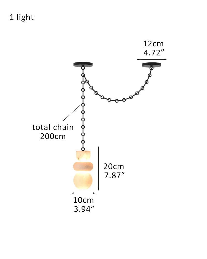 5 lights Multi Light Soft White Ablabaster Pendant Light Fixtures 4" Wide for dining room 1 light-D10*H20CM D4"*H8"-B Black Modern Pendant lamp