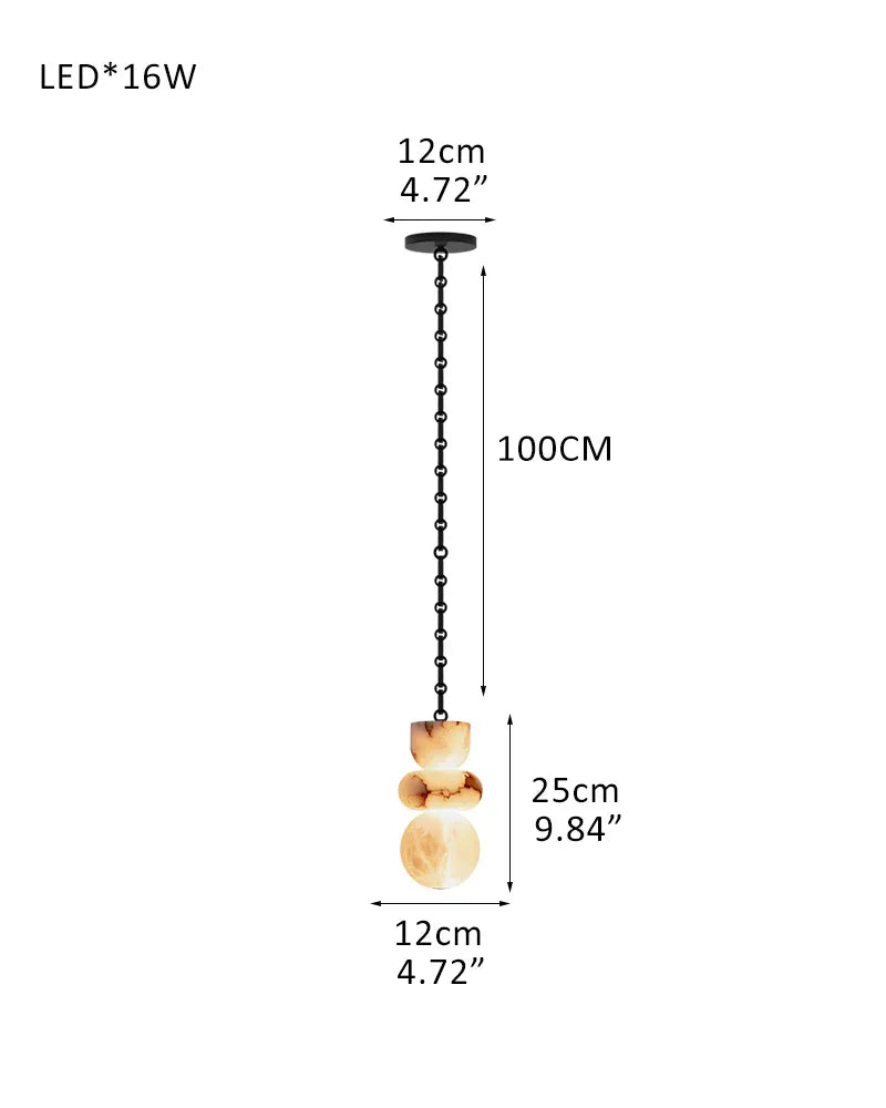 7 lights 6" Wide Multi Light LED Pendant Light Fixtures white alabaster indoor lighting 1 light-D12*H25CM D5"*H10" Black Modern Pendant lamp
