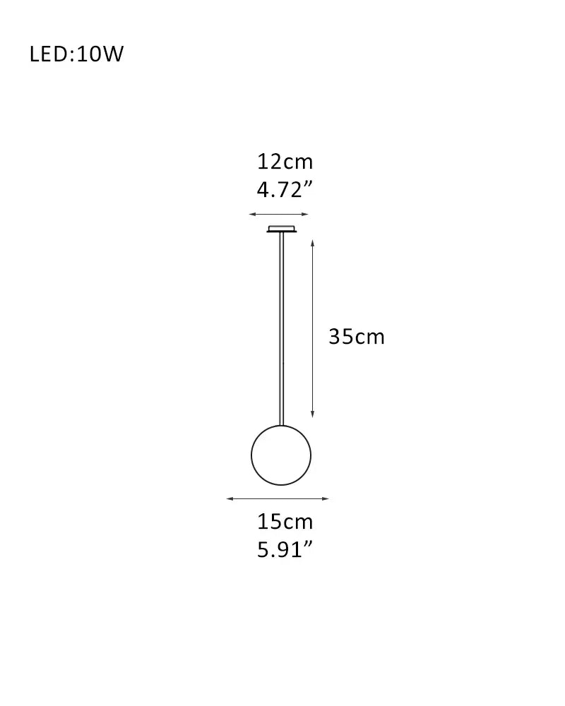 Nordic Black/Gold Disk Long Pendant Celing Lamp with alabaster globe cluster lighting 1P-D15CM D5.91" American chandelier