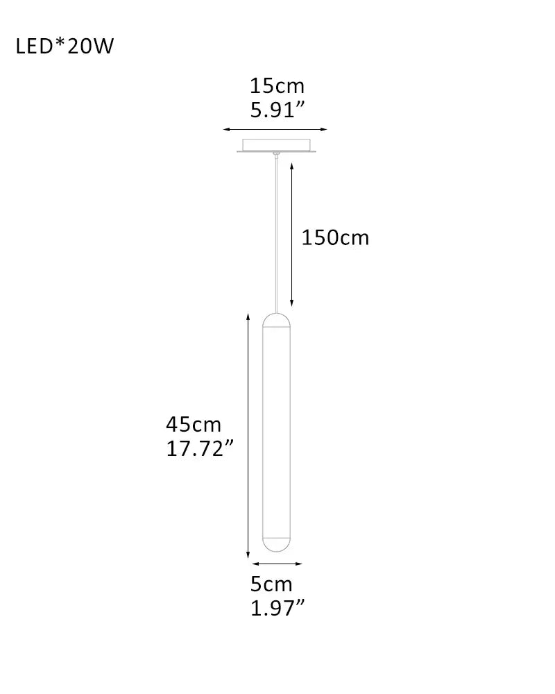 Cadiz LED Wide 2" Aged Brass/Black Indoor Mini Ceiling Pendant Lighting 1-light-D5*H45CM D1.97*H17.72" Modern Pendant lamp