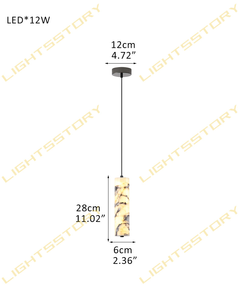 Modern Luxury LED Marble Linear Suspension Light Wide 36" 48" 60" for Kitchen Island 1 light-D6*H28CM D2.36"*H11.02" Black + White Luxury Modern Chandelier