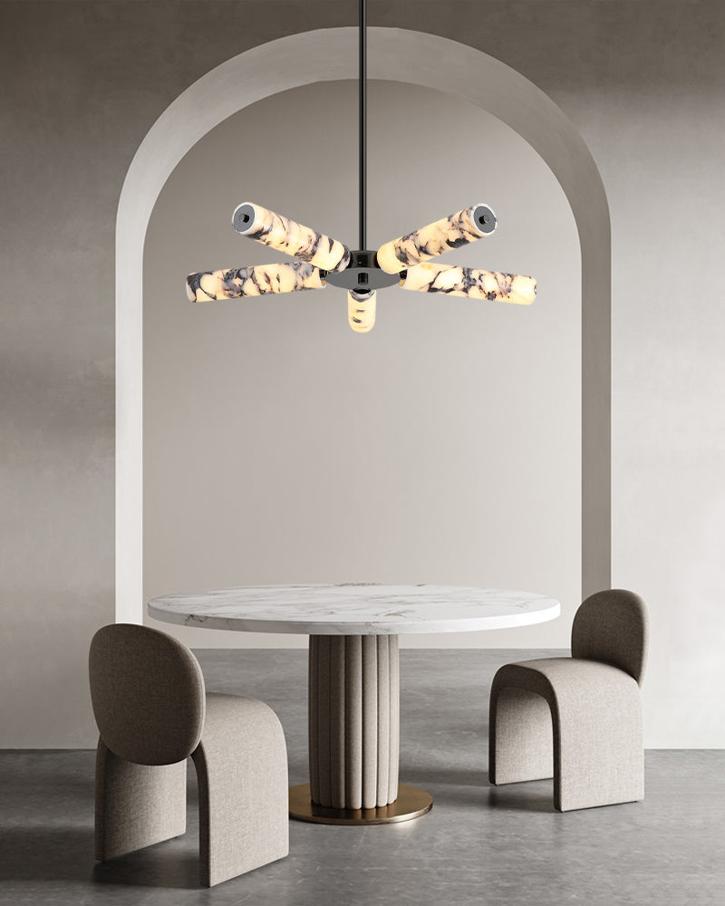 Modern Luxury LED Marble Linear Suspension Light Wide 36" 48" 60" for Kitchen Island Luxury Modern Chandelier