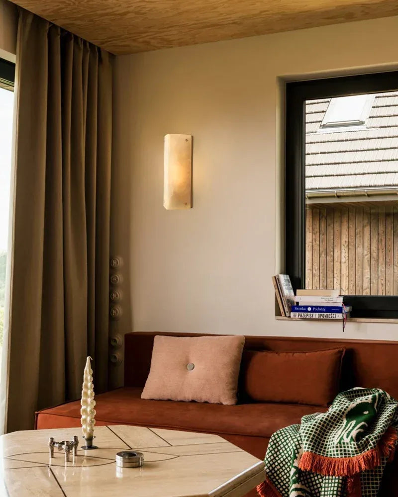 2/4-light Hand craved Alabaster Wall Sconce Light Fixture with Black Hardware Flush Mounted Wall Sconce Lamp