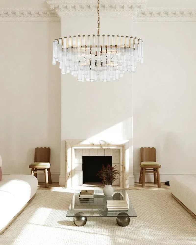 8/12 Light 40" Wide LED Lorelei Round Tiered Glass Chandelier use for Foyer Staircase American chandelier