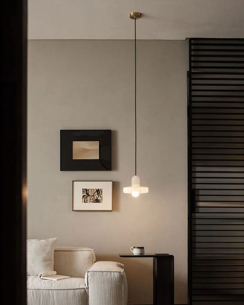 White Alabaster Kitchen Island Pendant Lamp Dia 8Dia 5.9” Height 1-bulb Modern Pendant lamp