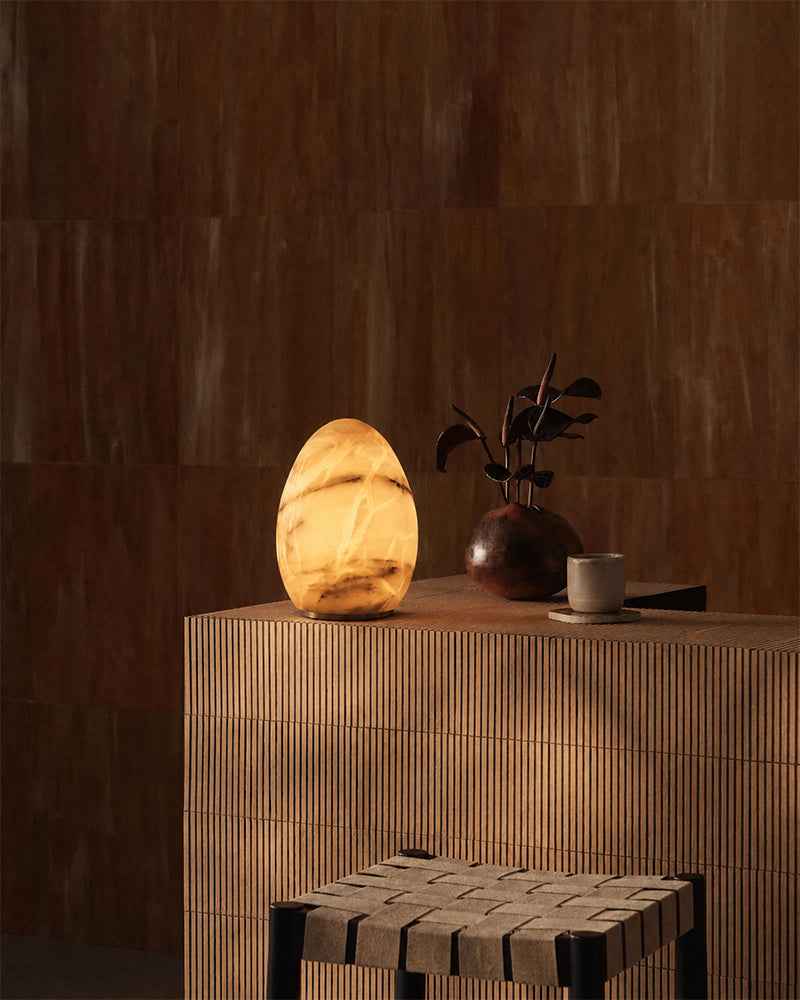 Wireless Alabaster Dimmable Table Lamp - Touch & Remote Control
