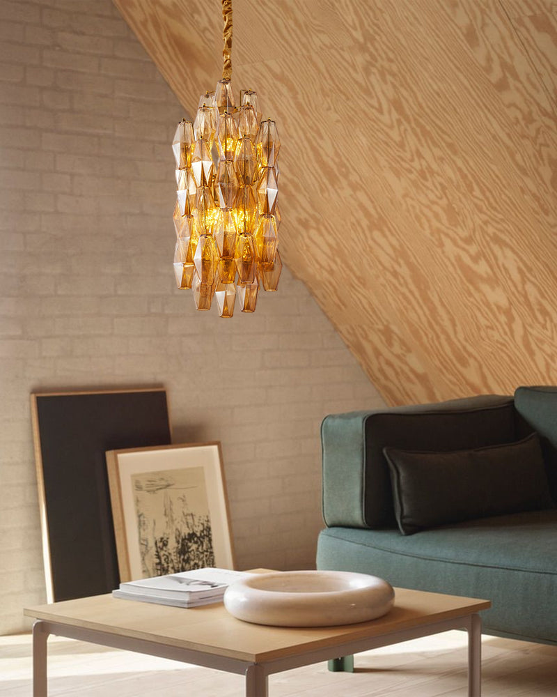 6 lights Hand-blown Murano Colorful Glass Interior Small Pendant Lights Wide 12" Height 24" Modern Pendant lamp