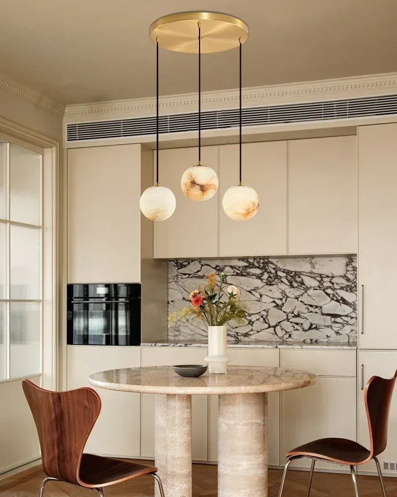 16-light Cluster Alabaster Globes Ceiling Staircase Pendant Lighting with adjustable cord Modern Pendant lamp