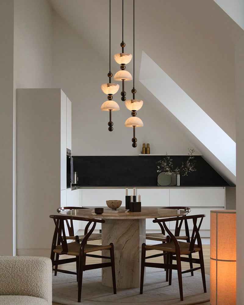 LightsStory Alabaster Bowl Cluster Pendant Light - 1 to 9 Lights