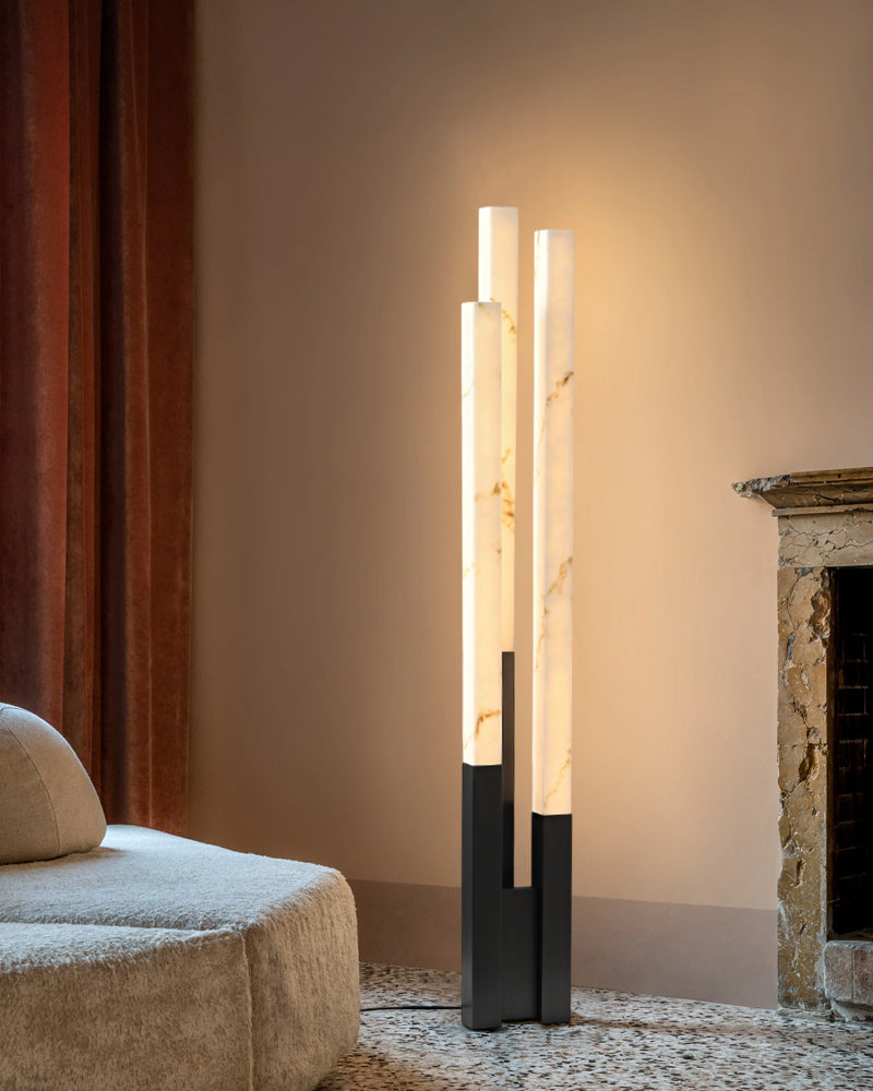 Modern Soft Glow LED Alabaster High Standing Floor Lamp use for Living Room