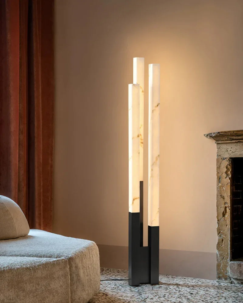 Modern Soft Glow LED Alabaster High Standing Floor Lamp use for Living Room Modern Art Design Floor Lamp