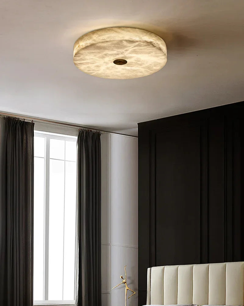 Modern Square Marble Shade Copper LED Flush Mount Ceiling Light For Living Room Modern Ceiling lamp