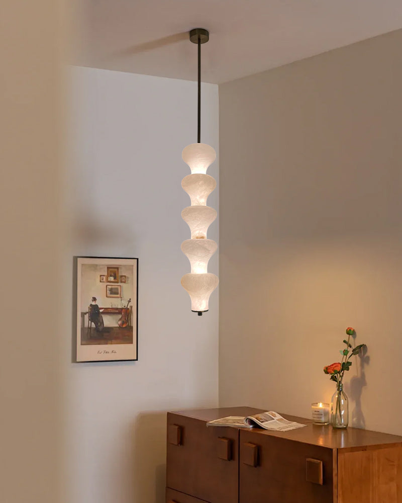 Modorn Sculptural Alabaster Pendant Light with 5 Light Cluster Design for Kitchen Island Modern Pendant lamp