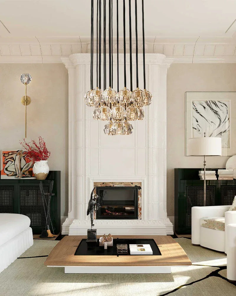 1/3/5/10/19/30-light Smoky Crystal Ball G9 Dome Ceiling Pendent Raindrop Indoor Lighting Modern Pendant lamp