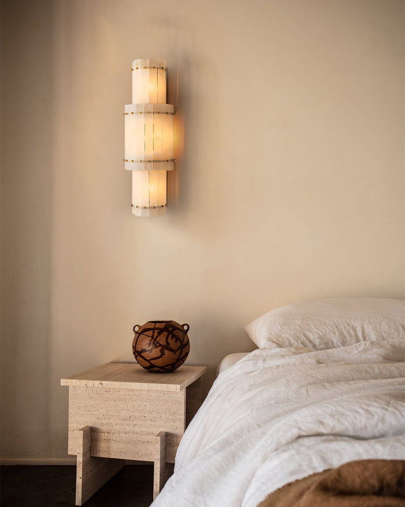 semi flush mount alabaster wall sconces