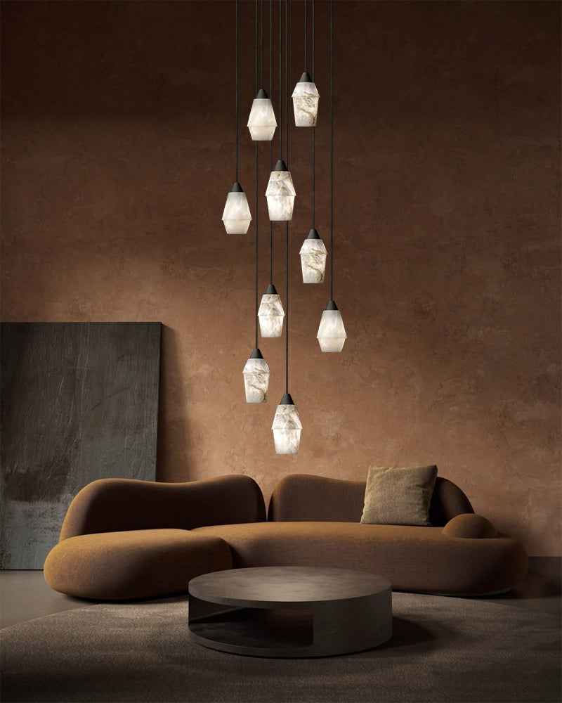 LightsStory Ethereal Cluster Pendants Light - Spanish Alabaster Stone