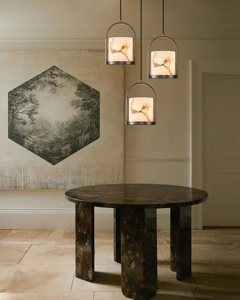 3 lights cluster alabaster dome brass pendant indoor lighting ceiling for kitchen island Modern Pendant lamp