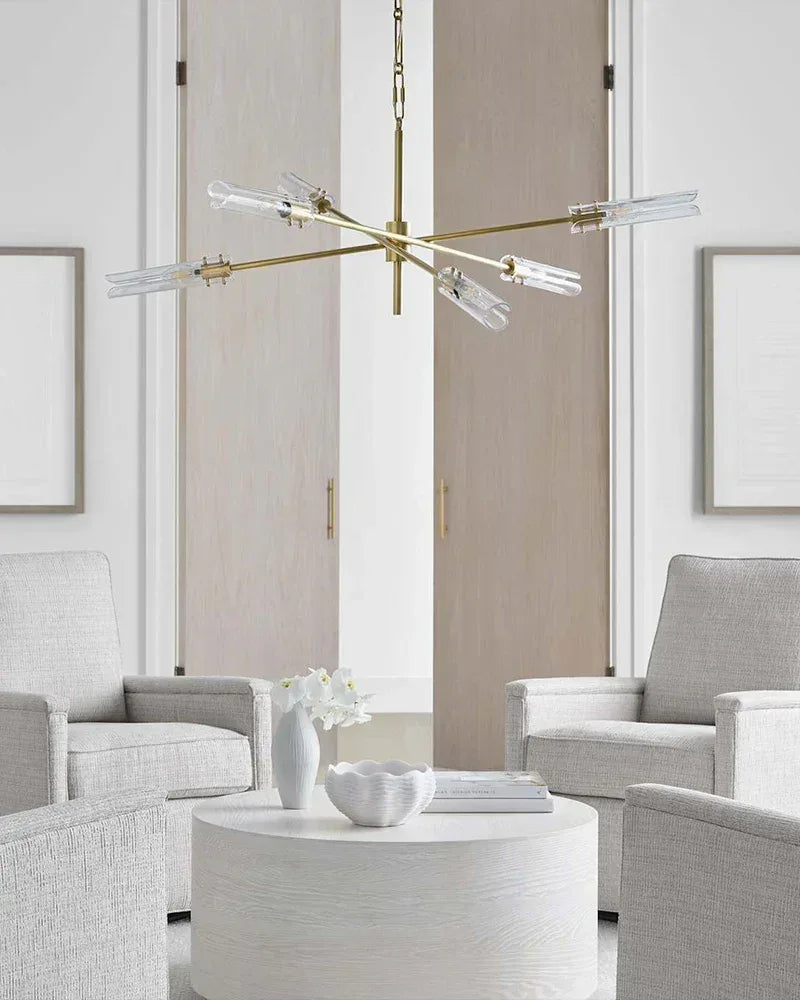 Rustic Forged Iron Casoria Two Tier Chandelier with Clear Glass Shade Use For Living Foyer American chandelier