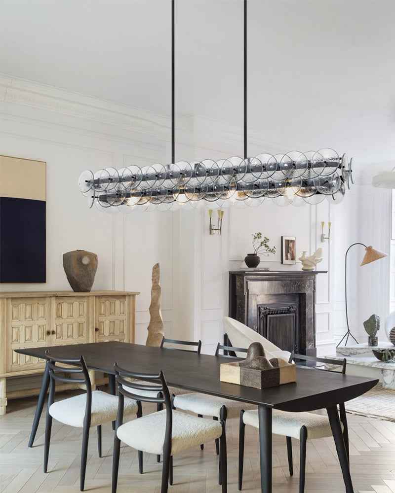 LightsStory Handmade Glass Double-layer Rectangle Chandelier