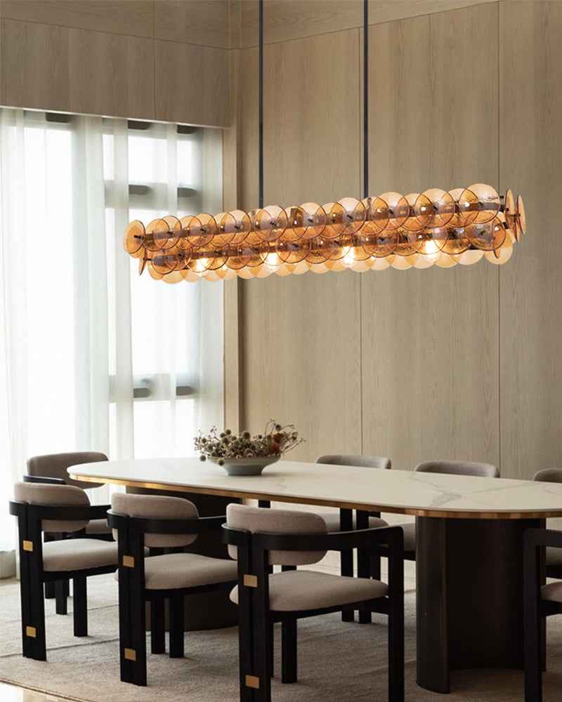 LightsStory Handmade Glass Double-layer Rectangle Chandelier