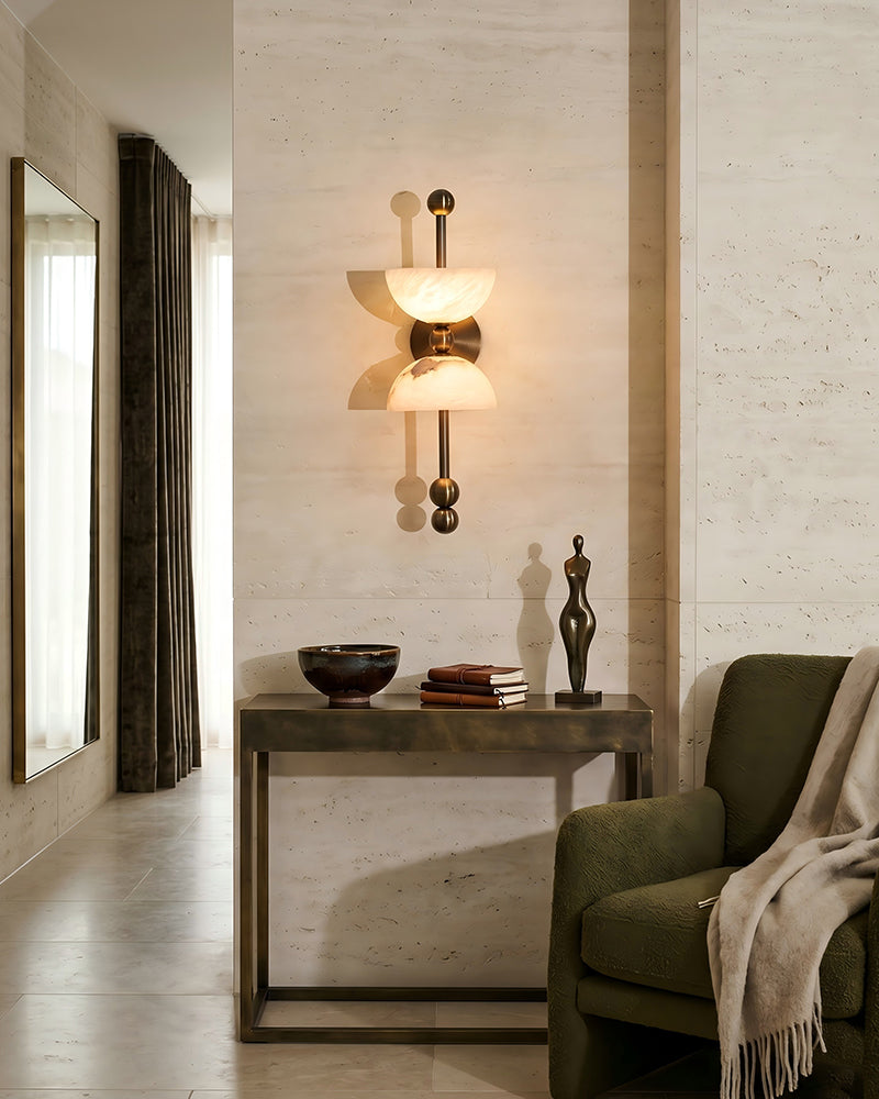 LightsStory Alabaster Semicircle Wall Sconce - Bespoke Natural Stone