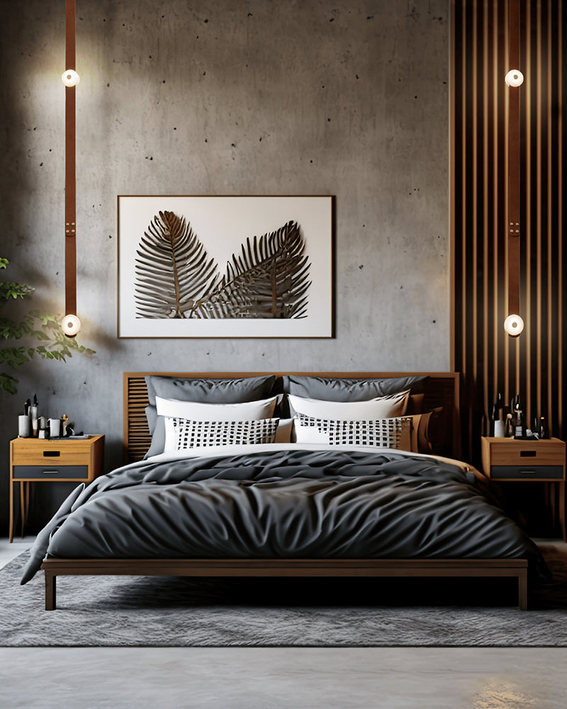 Modern Brass LED Alabaster Snaps Wall Sconce with Leather straps in Brown/Black/White Finish