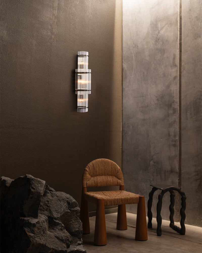 SUN MARCUS TWO- TIER ROUND
wall lamp | Antiqued Brass
