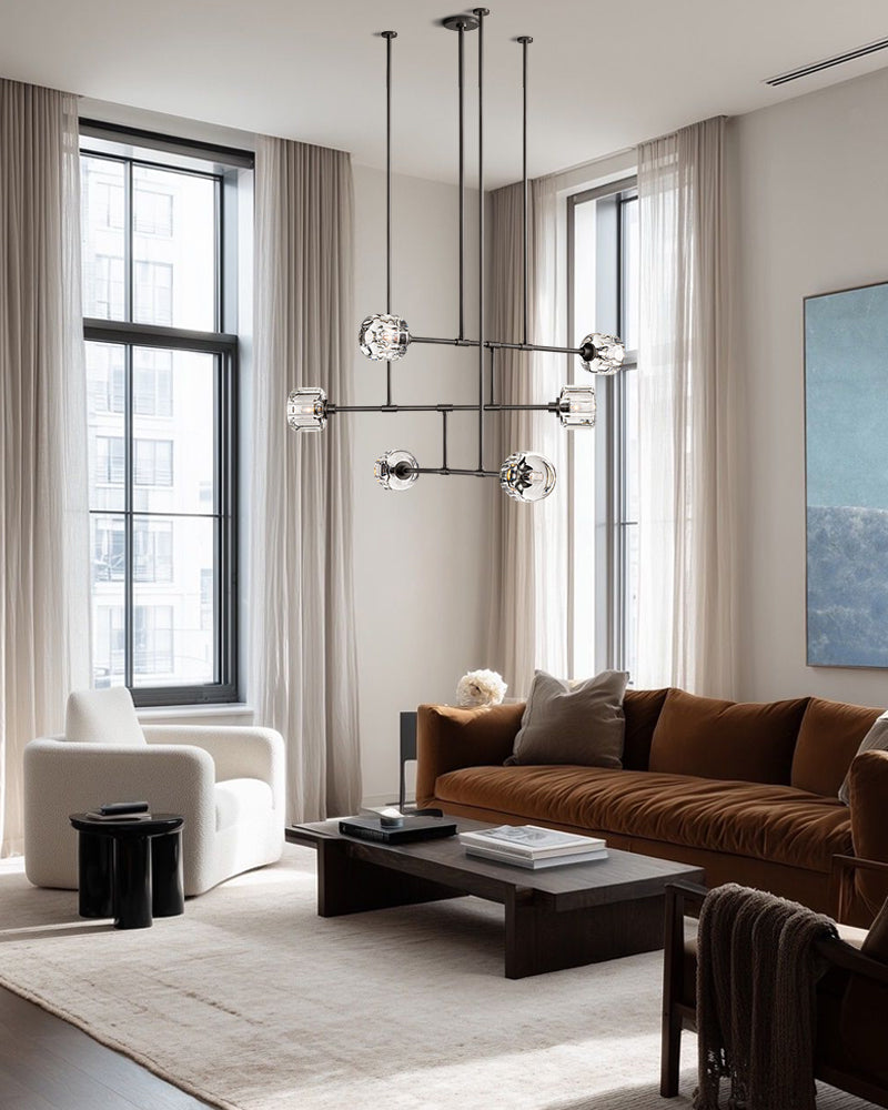 Luxury Large Crystal Chandeliers Round Brass Bronze Light Fixture for Living Room Decoration Lamparas