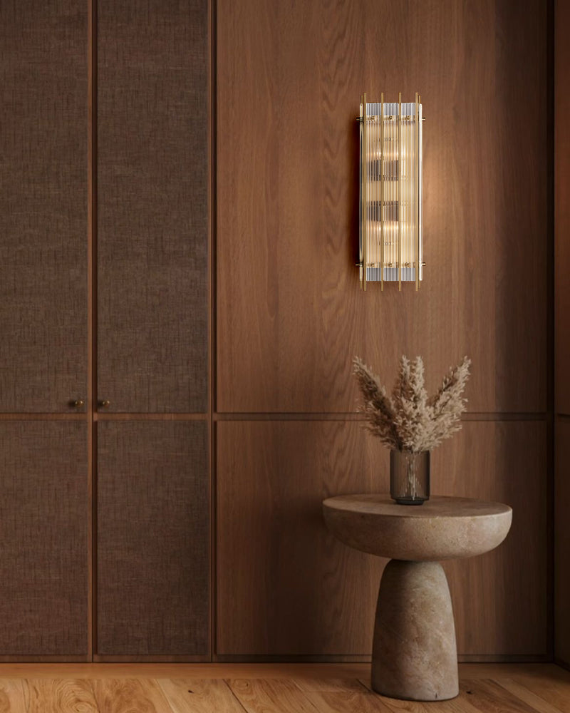 Decorative Linear wall light fixture with glass shade