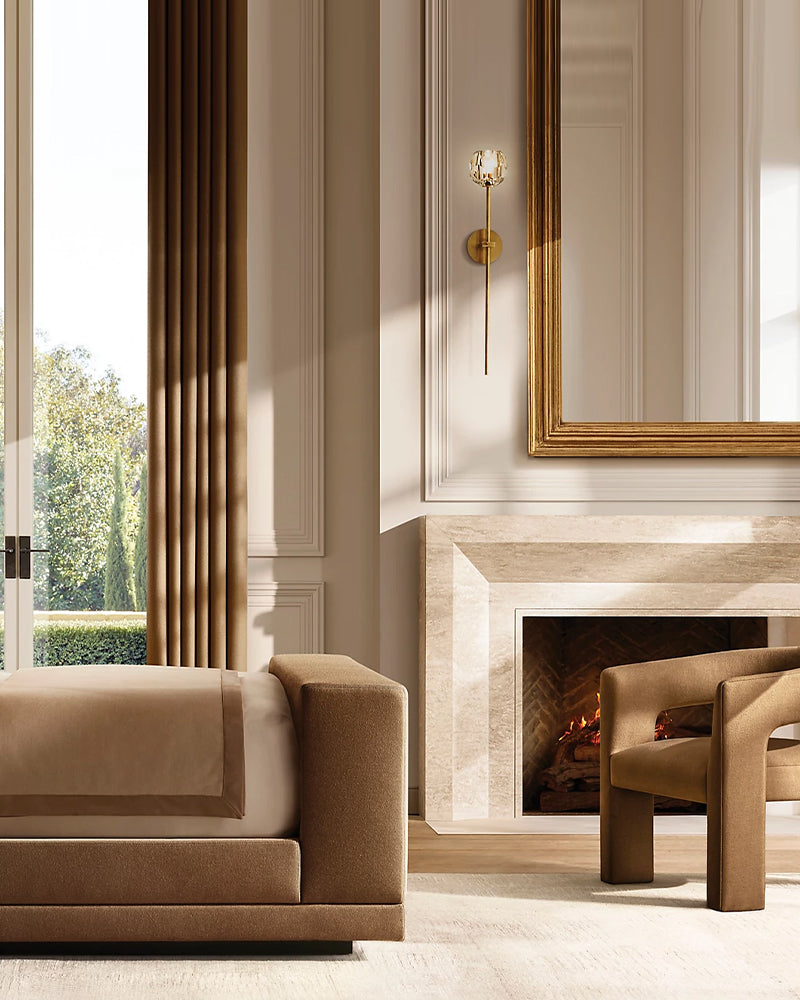 2-Light Modern Crystal Wall Lamp Black/Brass Height 2" For Bathroom Modern Pendant lamp