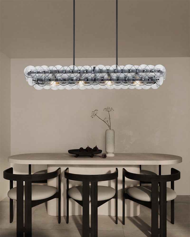 LightsStory Handmade Glass Double-layer Rectangle Chandelier