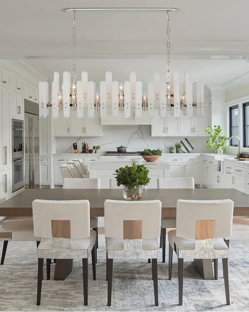 8/10-light Simple Modern Alabaster Large Oval Chandelier 40“45” Dia American chandelier