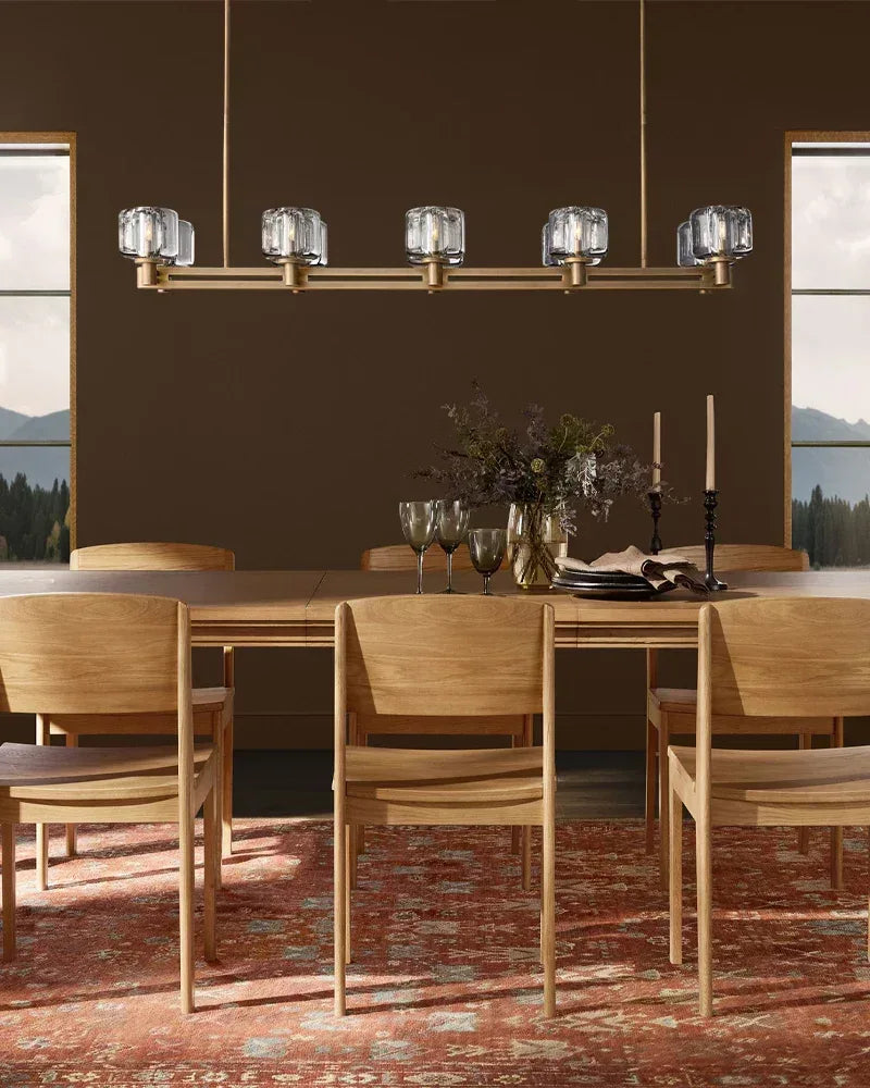 6/12 Light Candle Style Traditional Chandelier with Crystal Accents for dining room table American chandelier