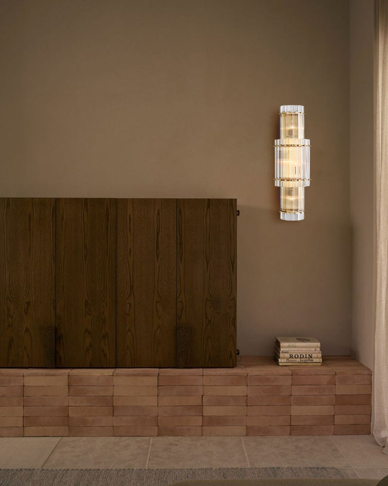 Wall-mounted light fixture with marco glass shades