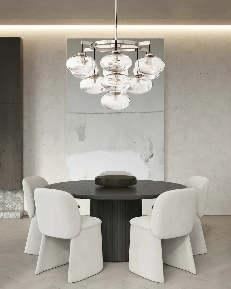 Cabrette Series Clear Glass Round Chandelier Wide 36" 48" 60" in Brass Ring for living room American Vintage chandelier lamp