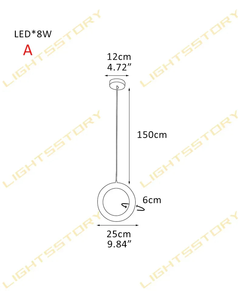 Modern Hanging Round Alabaster LED Small Ring Pendant Lights for Bedroom A-1 light-D25*H25CM D9.84"*H9.84" Modern Pendant lamp