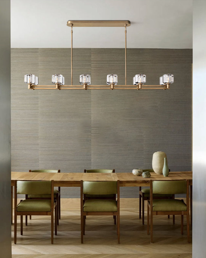 5/10 Light Farmhouse Wagon Wheel Demarat Linear Crystal Chandelier for dining table
