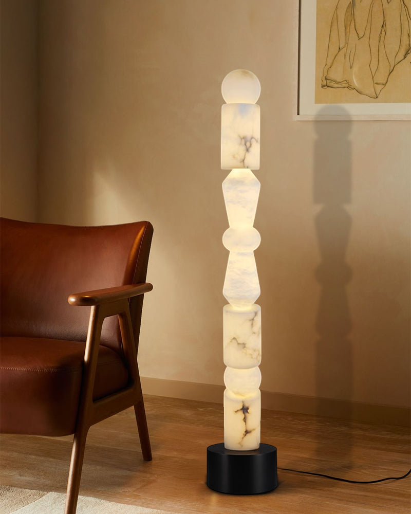 black standard lamp | white marble shade