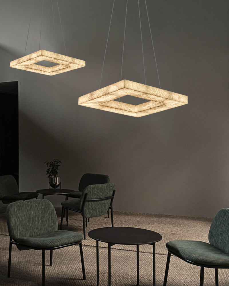 garage ceiling lights | square alabaster shade