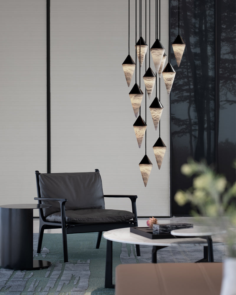 18 pendant light |alabaster cone design