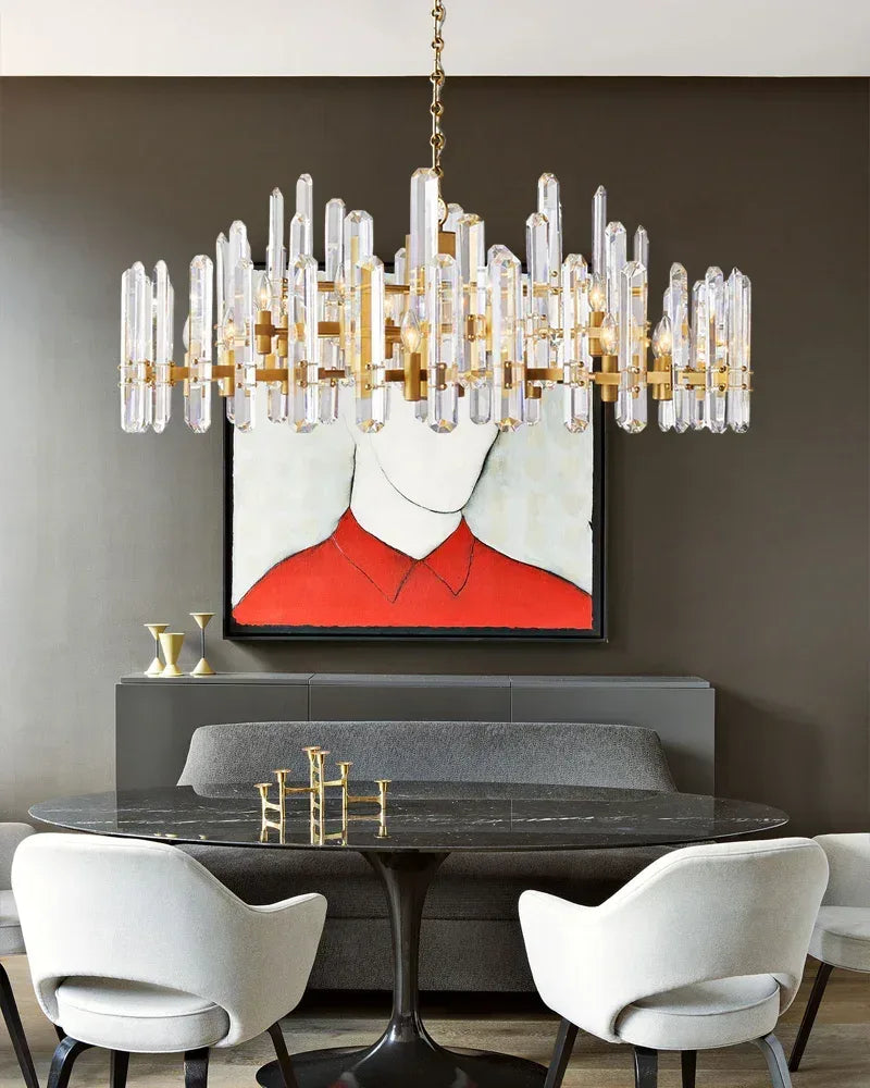 American light luxury Copper Candle Crystal Round Bonnington Chandelier 25“34”40" | 12/15/18-light American chandelier