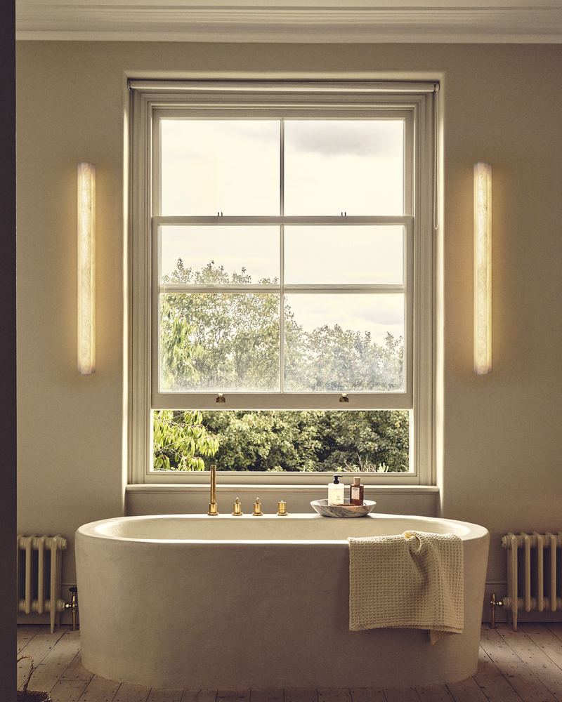LightsStory Alabaster Linear Wall Sconce - Serene White - Small