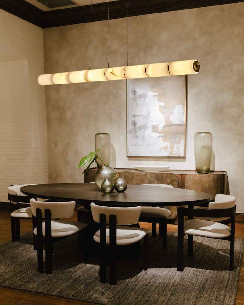 LightsStory Series Linear Chandelier | Natural Handmade Alabaster with Gold Metal Finish for Kitchens Island, Living Rooms and Bedrooms (Copy)